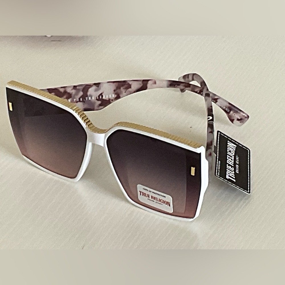 True Religion White and Gold Women's Sunglasses
